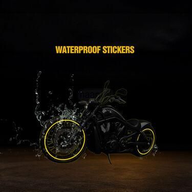Car Bike Tyre & Body Reflective Stickers (18 stripes of Yellow Colour)